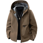 Men's technical hooded softshell jacket with adjustable hood and utility pockets Fashion Glam