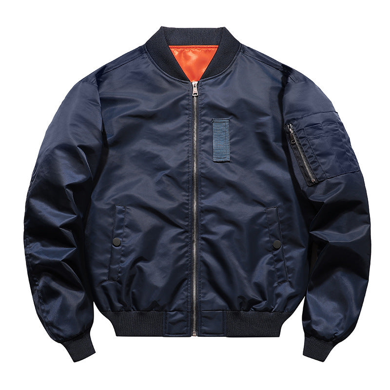 Men's Lightweight Flight Bomber Jacket with Water-Repellent Shell and Contrast Lining Fashion Glam