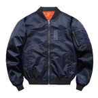 Men's Lightweight Flight Bomber Jacket with Water-Repellent Shell and Contrast Lining Fashion Glam