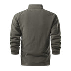 Men's Tactical Microfleece Sweater with High Stand-Up Collar, Sleeve Zip Pocket and Raglan Sleeves Fashion Glam