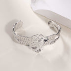 Women's Open Bangle in Modern Bamboo Design Fashion Glam