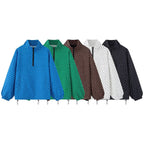 Women's lightweight dotted anorak with half zipper and drawstring Fashion Glam