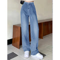 Women's wide High-Waist Baggy jeans with straight leg Fashion Glam