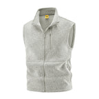 Men's fleece vest with high stand collar, chest zipper and side pockets Fashion Glam