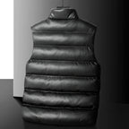 Men's padded quilted vest with cargo pockets and high collar Fashion Glam