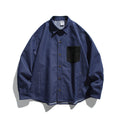 Men's overshirt-jacket in worker look with contrasting leather-look chest pocket Fashion Glam
