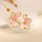 Women's ear clips in elegant floral design with a glossy coating Fashion Glam