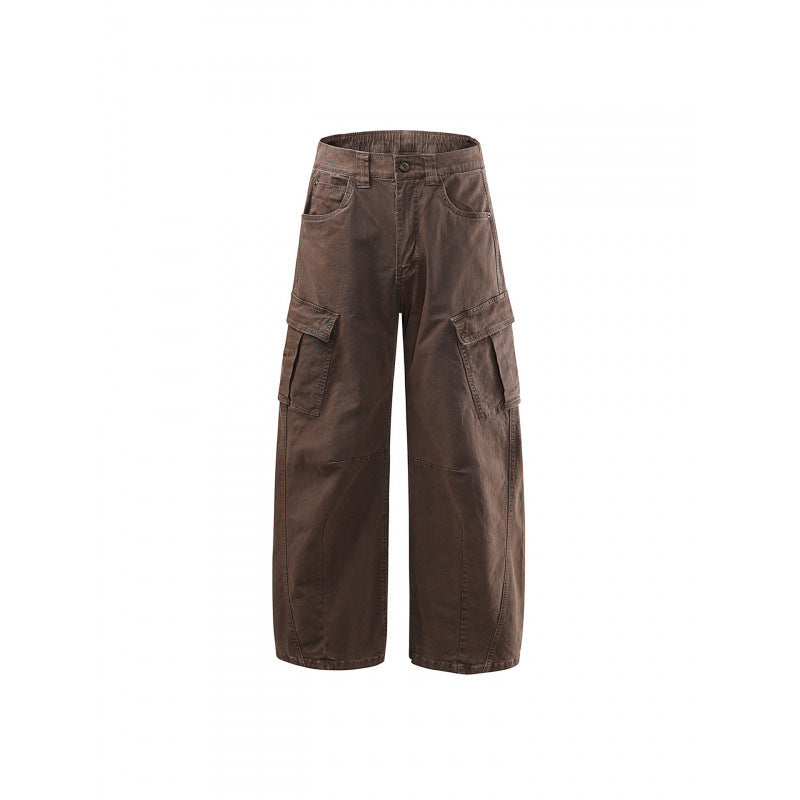 Women's Wide High Waist Cargo Culotte made of Cotton Twill with Multiple Pockets Fashion Glam
