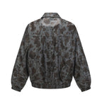 Unisex short-cut boxy jacket with zipper, elastic hem and modern animal print Fashion Glam