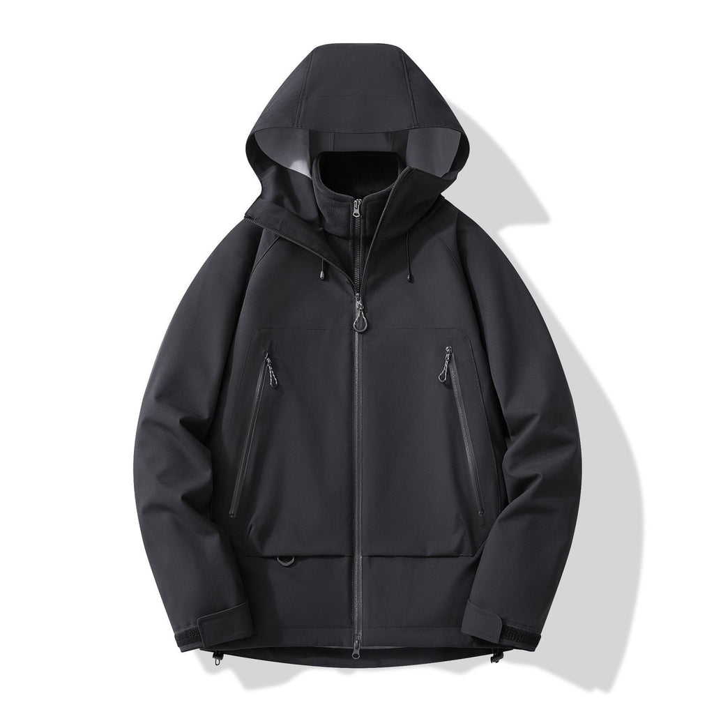 Men's technical insulating softshell jacket with hood and fleece inner collar Fashion Glam