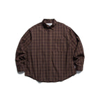 Men's Oversized Checkered Button-Down Shirt with Chest Pocket and Rounded Hem Fashion Glam