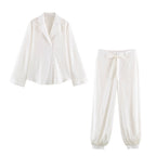Women's soft satin joggers with drawstring waistband and elastic cuffs Fashion Glam
