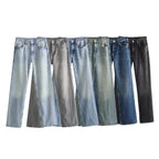 Women's high-waist jeans with straight leg, five-pocket cut and vintage wash Fashion Glam