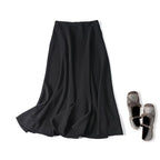 Women's maxi skirt with A-line, high waistband and decorative button placket Fashion Glam