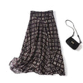 Women's flowing maxi skirt made of chiffon with geometric all-over print and high waist Fashion Glam