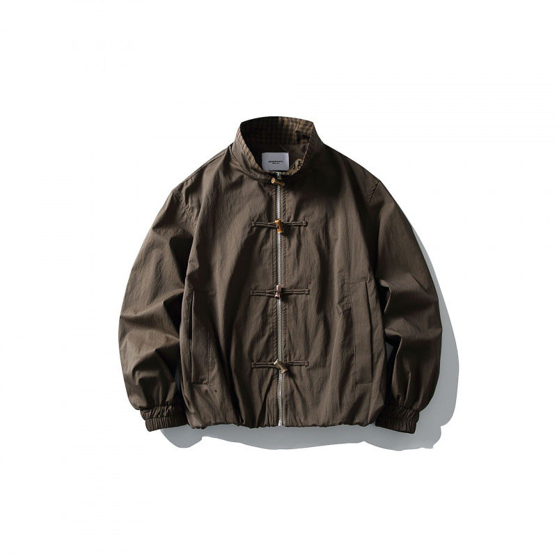 Men's short jacket with stand-up collar and decorative toggle fastenings Fashion Glam