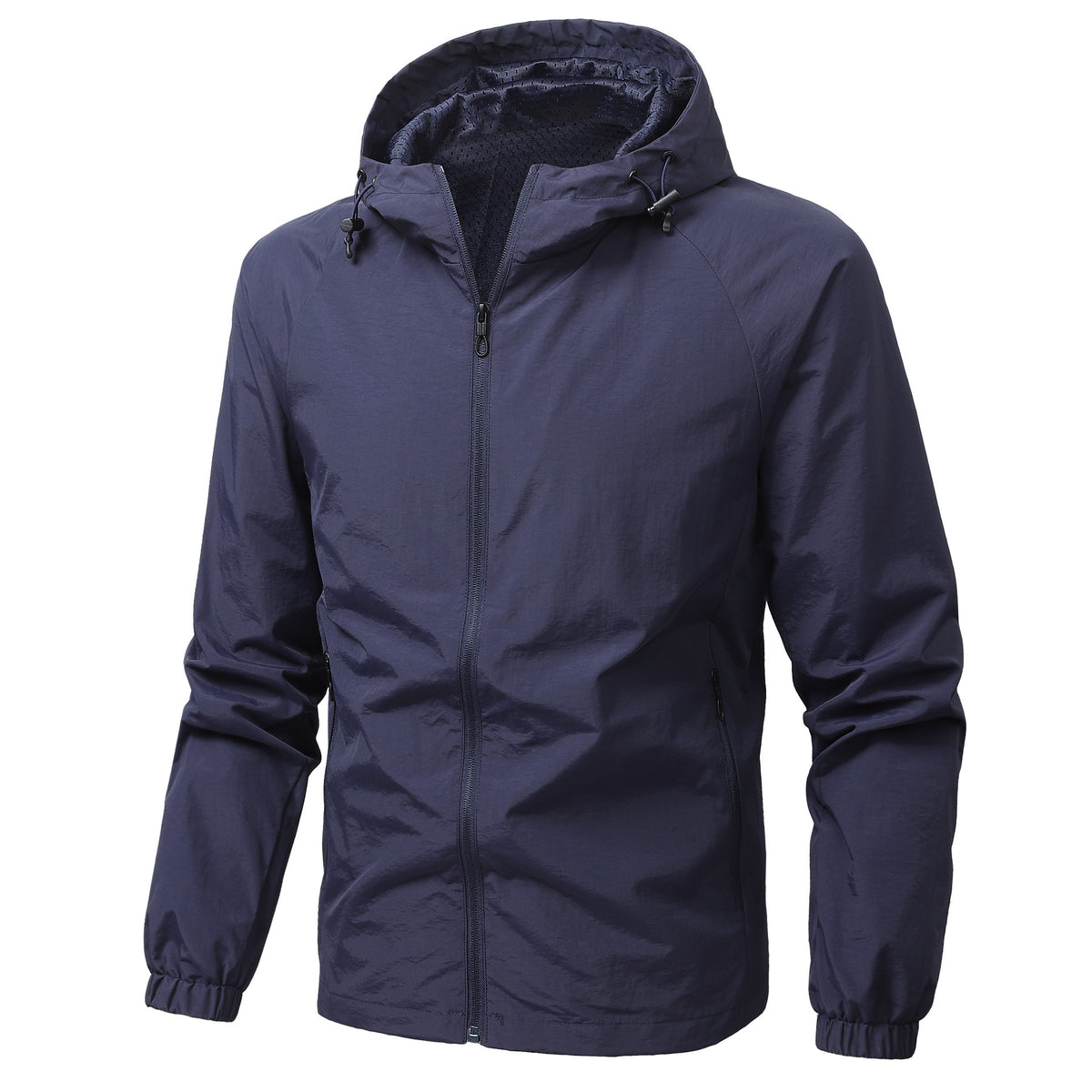 Men's Light Hooded Transition Jacket with Wind and Water Repellent Functional Material Fashion Glam