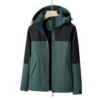 Men's Lightweight Windproof Softshell Rain Jacket with Hood and Contrast Trim Fashion Glam