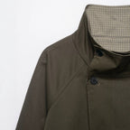 Women's short cape coat with high stand-up collar, concealed button placket and slanted pockets Fashion Glam