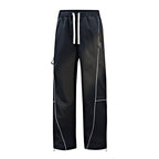 Unisex Water-repellent technical Cargo pants with wide leg, zip pockets and drawstring Fashion Glam