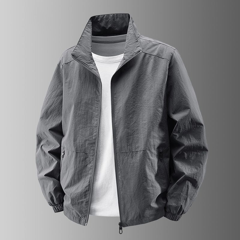 Men's Ultra-Lightweight Urban Windbreaker with Stand-Up Collar, Two-Way Zipper and Elastic Cuffs Fashion Glam