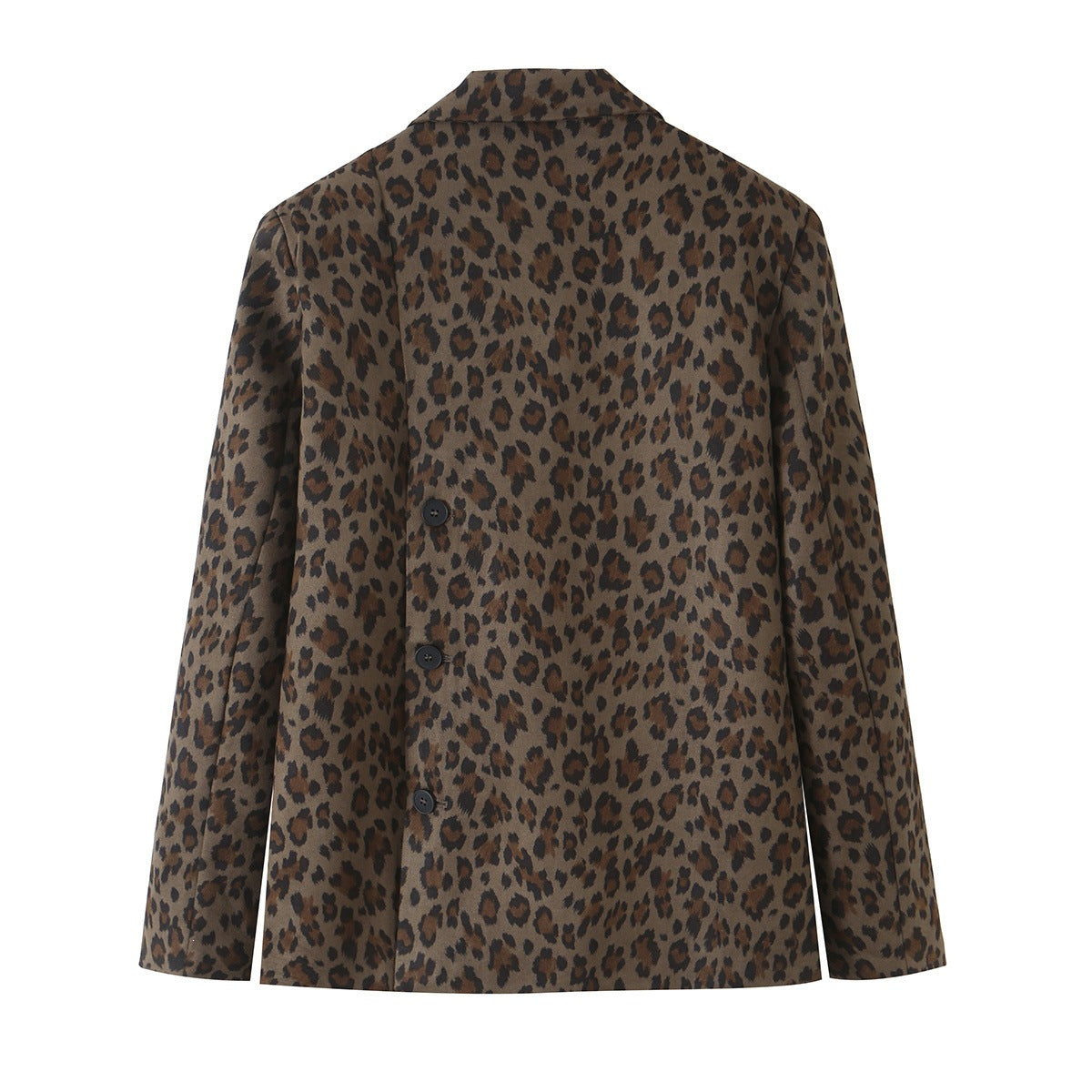 Women's Fitted Blazer in Leopard Print with Lapels and Flap Pockets Fashion Glam