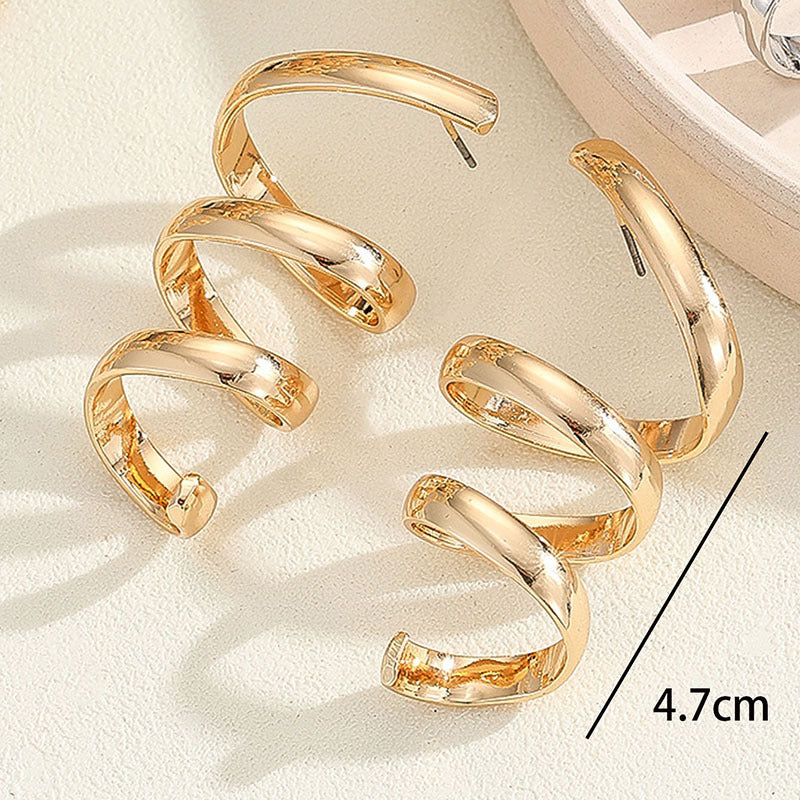 Women's Hanging Earrings with Elegant, Curved Design Fashion Glam