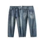 Men's relaxed fit jeans with high waist and used fade Fashion Glam