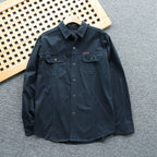 Men's shirt jacket made of cotton twill with chest flaps and button placket Fashion Glam