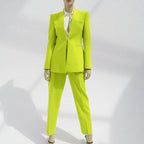 Women Tailored Blazer without Lapels with Open Front and Welt Pockets Fashion Glam
