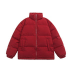 Unisex Oversize Quilted Winter Jacket with Stand Collar, Full Zip and Elastic Cuffs Fashion Glam