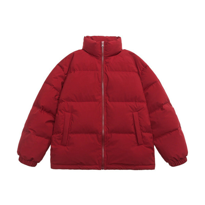 Unisex Oversize Quilted Winter Jacket with Stand Collar, Full Zip and Elastic Cuffs Fashion Glam