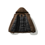 Unisex Oversize Quilted Bomber Jacket with High Hood, Shaped Flap Pockets and Elastic Hem Fashion Glam