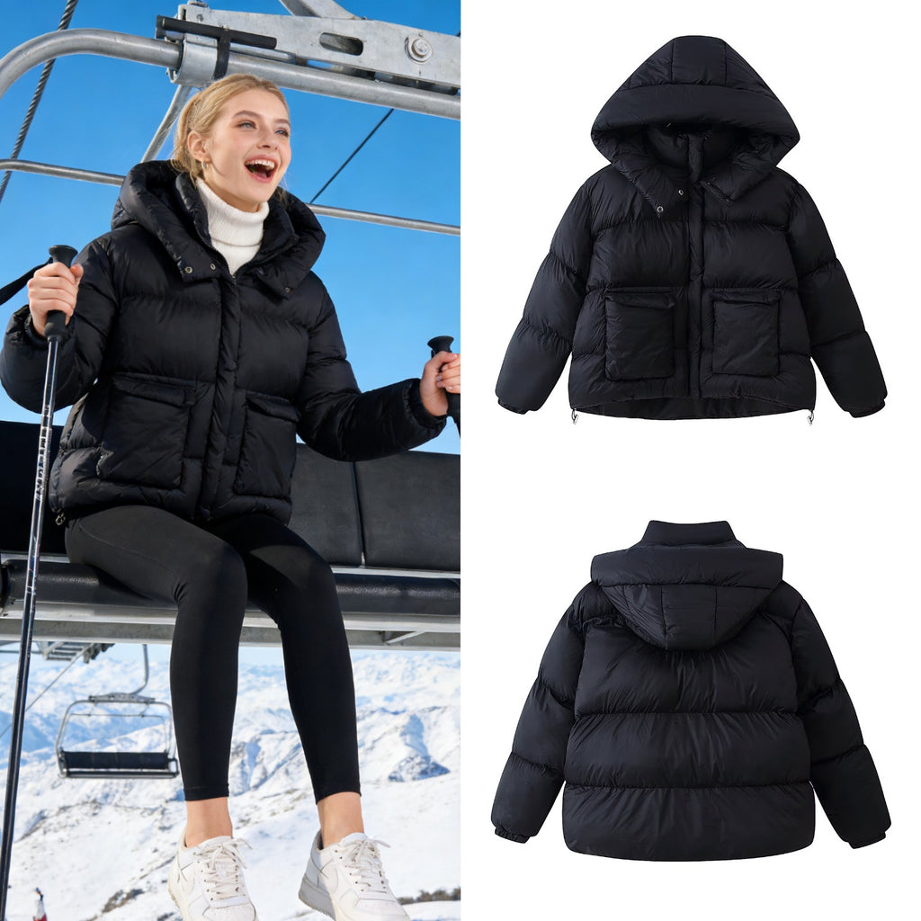 Women Oversized Quilted Winter Jacket with Extra Large Hood and Pockets Fashion Glam