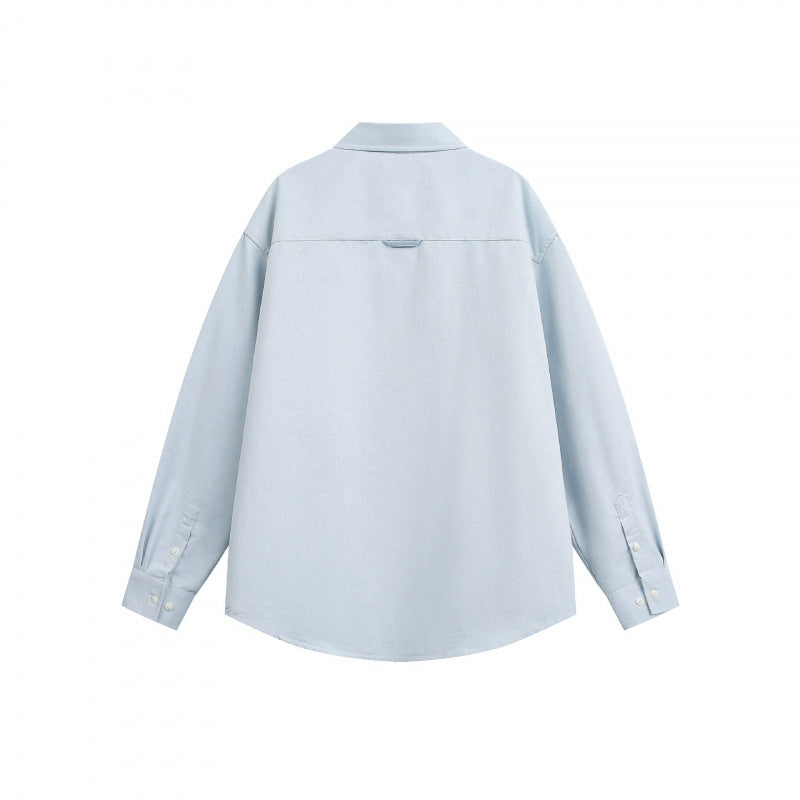 Unisex Oversized Shirt with Diagonal Colorblock and Chest Pocket Fashion Glam