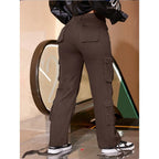 Ladies Utility Cargo Chino with multiple flap pockets and drawstring hem Fashion Glam
