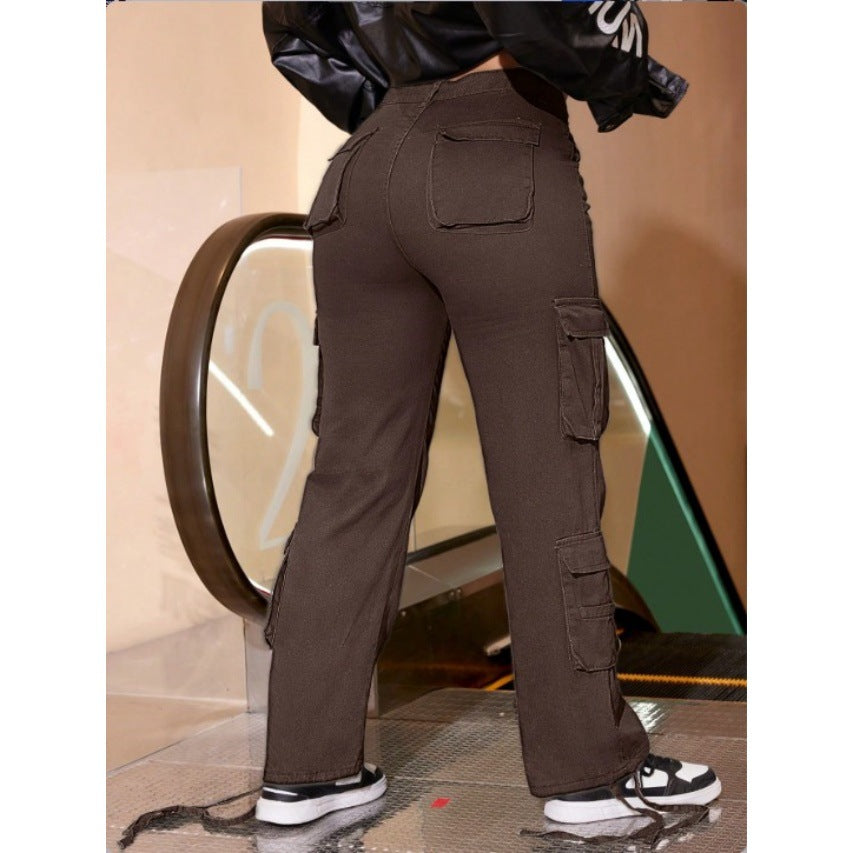 Ladies Utility Cargo Chino with multiple flap pockets and drawstring hem Fashion Glam