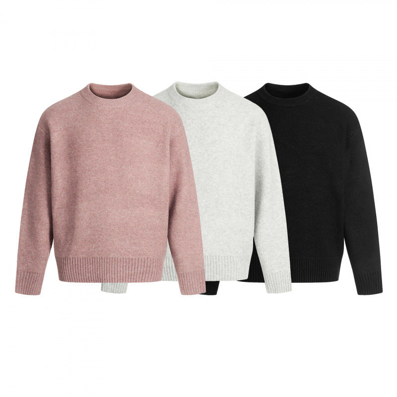 Unisex Oversize fine knit sweater with round neck, cropped hem and raglan sleeves Fashion Glam
