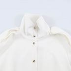 Women's short jacket in oversized bomber style with high stand-up collar and shoulder patches Fashion Glam
