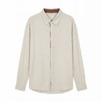 Men's Lightweight Oversized Linen Shirt with Kent Collar and Rounded Hem Fashion Glam
