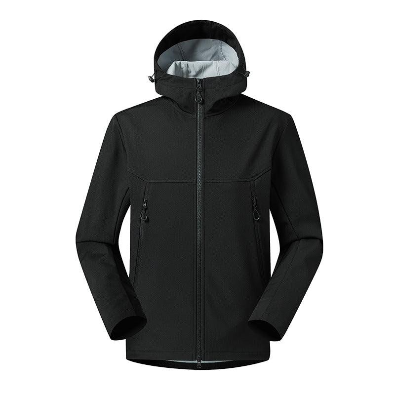 Men's Minimalistic Softshell Hoodie with breathable membrane, concealed zipper pockets, and ergonomic cut Fashion Glam