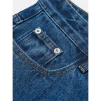Women's Wide Denim Jeans with High Waist, Straight Leg and Five Pocket Design Fashion Glam