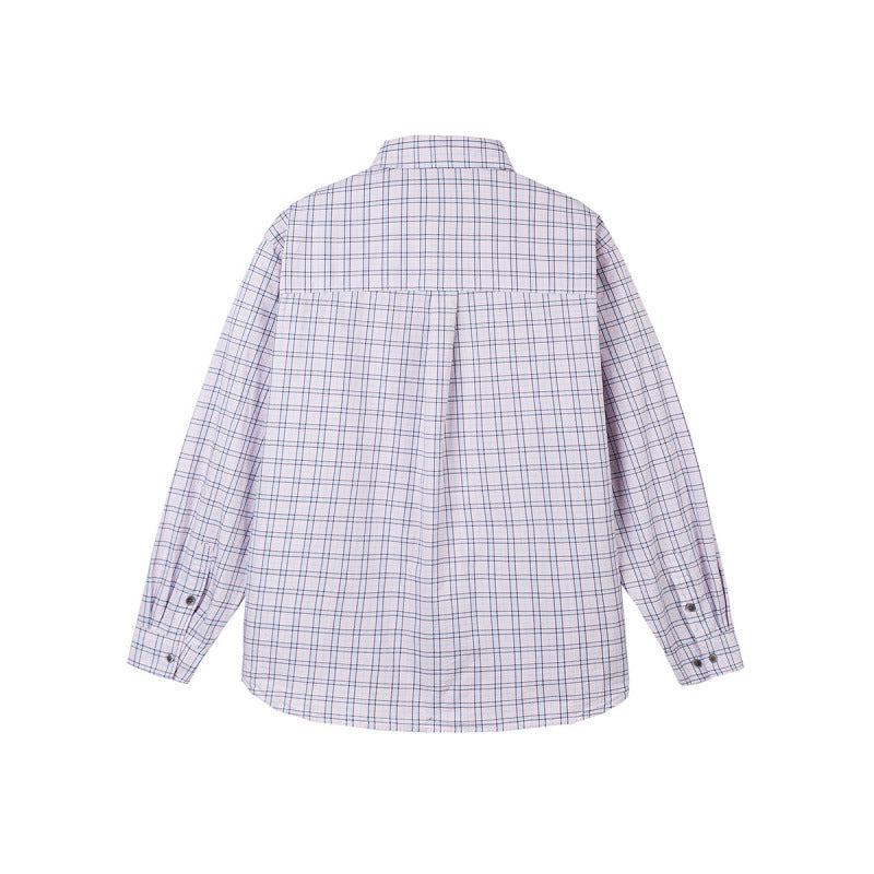 Women Checked Oversize Shirt with Asymmetrical Chest Pocket and Rounded Hem Fashion Glam