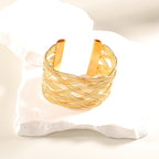 Women Open Bangle with Artistic Relief Design Fashion Glam