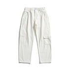 Unisex Wide Utility Cargo Pants made of sturdy cotton denim with a high waist and flap pockets Fashion Glam
