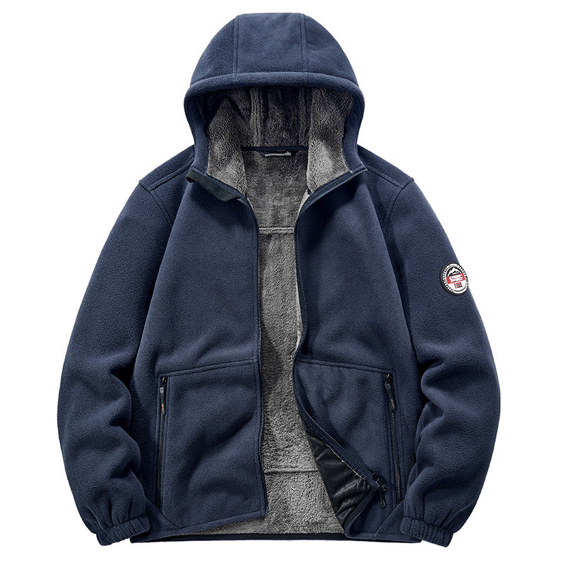 Men's Thermo-Fleece Hoodie with insulating Sherpa trim and concealed zip pockets Fashion Glam
