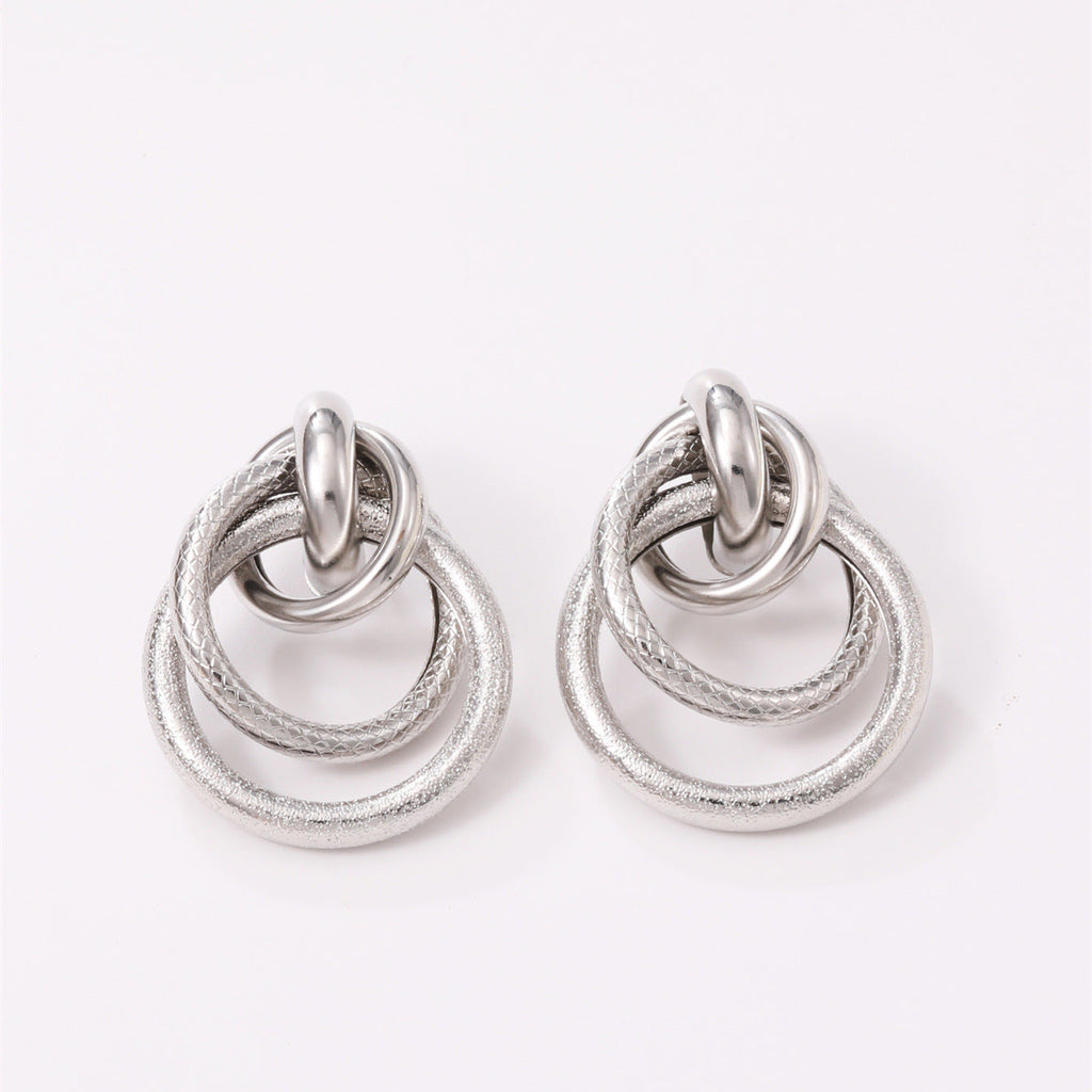 Women's Hanging Earrings with Elegant, Curved Ring Design Fashion Glam