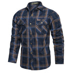 Men's checked flannel outdoor shirt with reinforced flap chest pockets and ergonomic back detail Fashion Glam