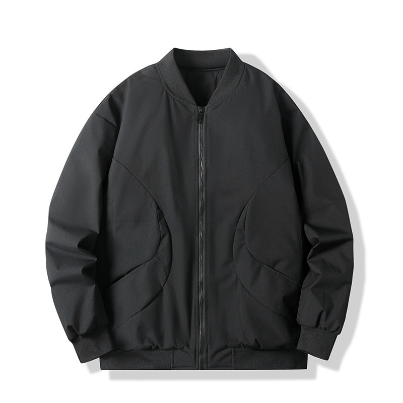 Men's lightweight padded bomber jacket with windproof surface and ribbed hem Fashion Glam