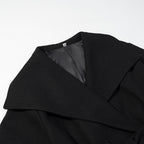 Women's Short Wool Blend Coat with Wide Shawl Collar and Waist Belt Fashion Glam